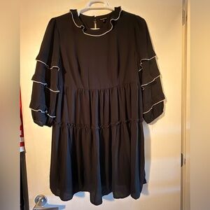 Who What Wear Black Dress with White detailing